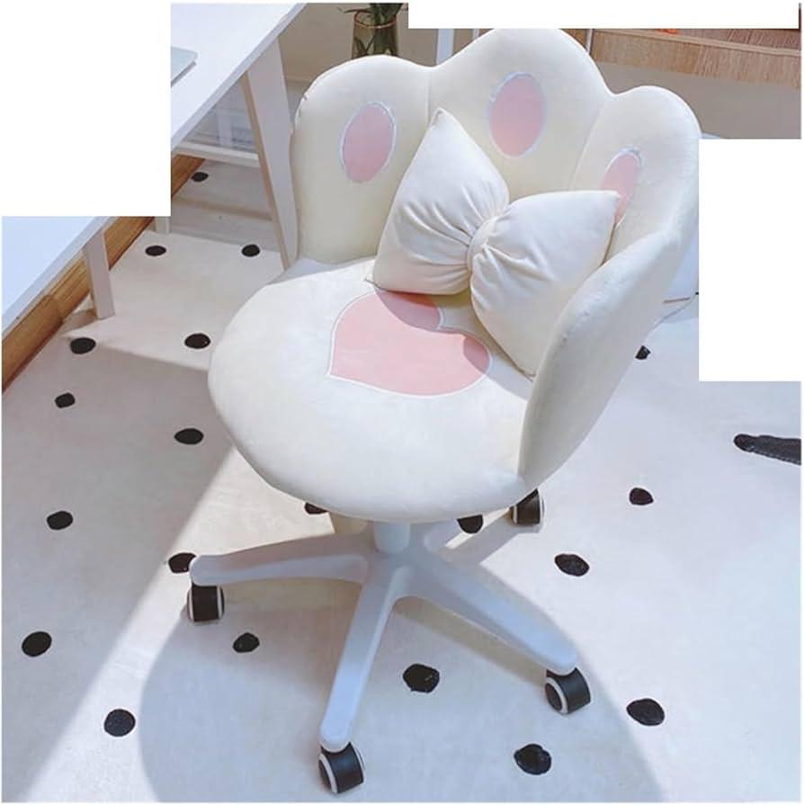 כיסא מעוצב לשידת איפור בעיצוב פרח עם גלגלים