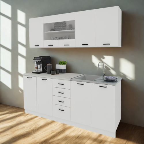 מטבח מודרני 2 מטר בצבע לבן דגם RIGA