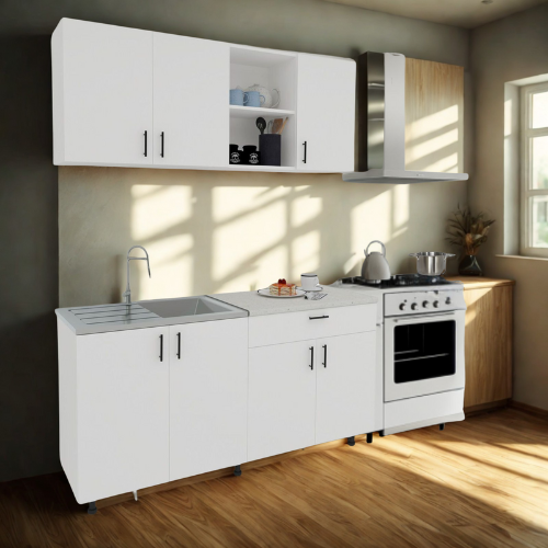 מטבח מודרני 1.6 בצבע לבן דגם TOPAZ