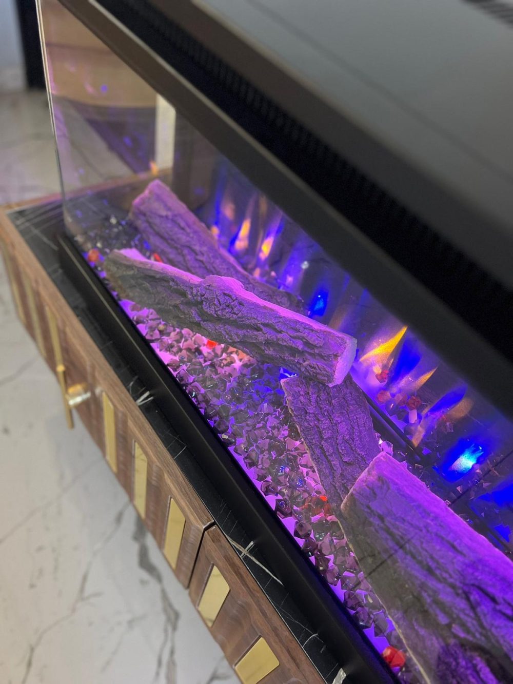 קמין אח חשמלי חימום פנורמי דגם P360