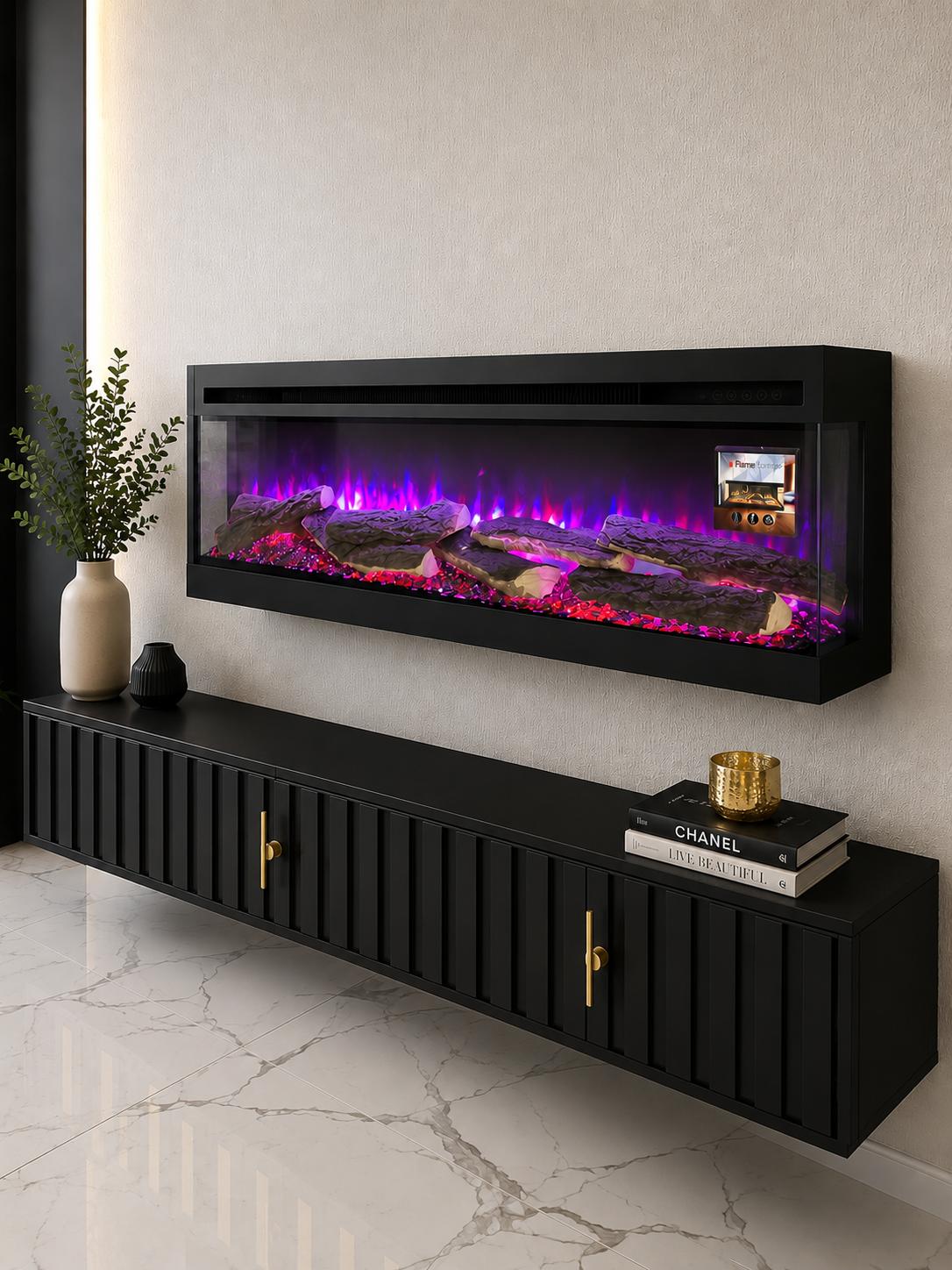 קמין אח חשמלי חימום פנורמי דגם P360